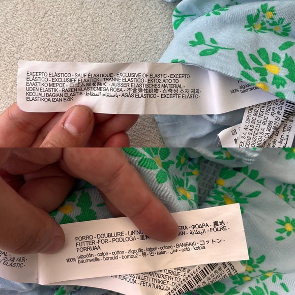 NWT Zara Floral Linen Blend Puff Sleeve Crop Top S - Picture 12 of 14